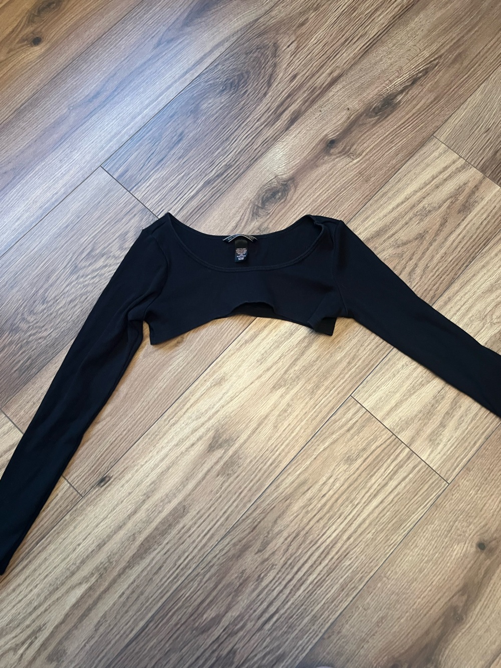 Victoria’s Secret Black Ribbed Long Sleeve Bolero Shrug Top Size Small